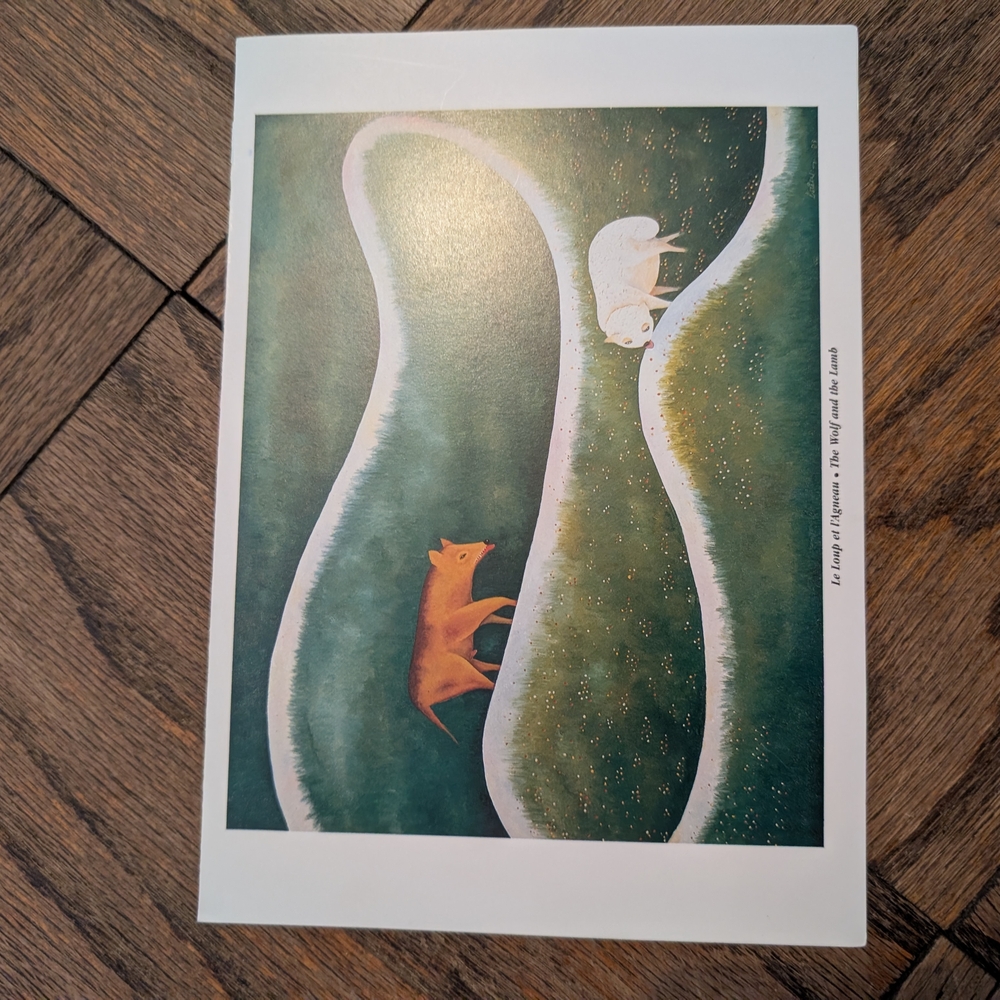 Air France Menu/Book With Poem By Jean de La Fontaine